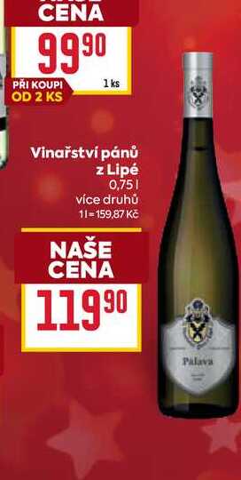 Vinařství pánů z Lipé 0,75l