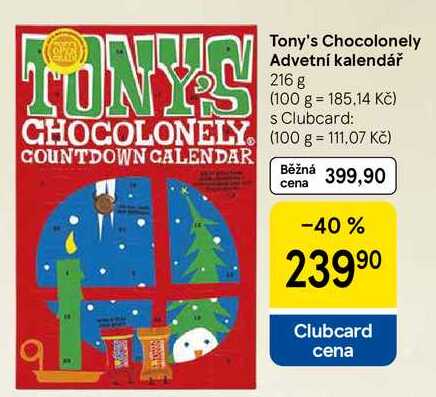 Tony's Chocolonely Advetní kalendář, 216 g 