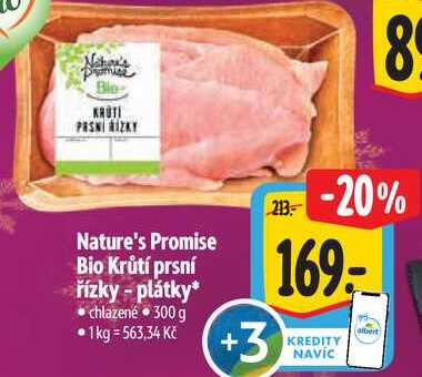 Nature's Promise Bio Krůtí prsní řízky - plátky, 300 g  