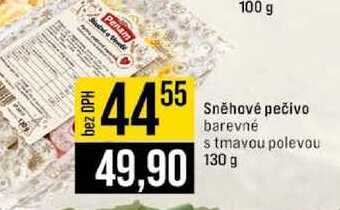 Sněhové pečivo barevné s tmavou polevou 130 g 