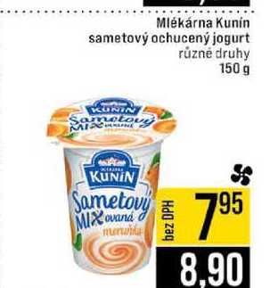 Mlékárna Kunin sametový ochucený jogurt různé druhy 150 g