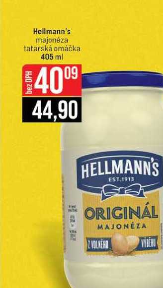Hellmann's majonéza tatarská omáčka 405 ml