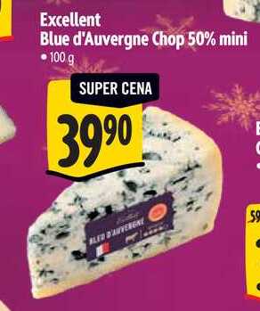 Excellent Blue d'Auvergne Chop 50% mini, 100 g
