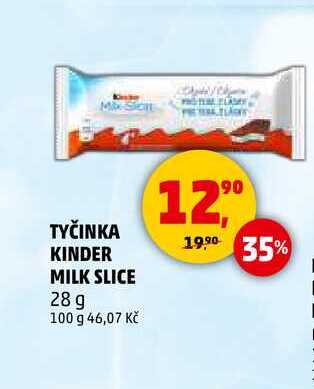 TYČINKA KINDER MILK SLICE, 28 g