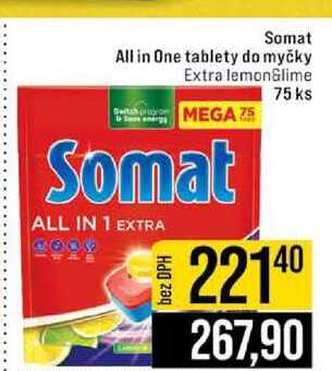 Somat All in One tablety do myčky Extra lemonGlim 75 ks
