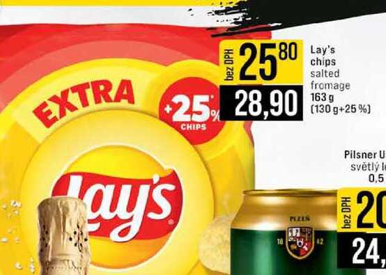 Lay's chips salted fromage 163 g 130 g+25%