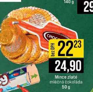 Mince zlaté mléčná čokoláda 50 g 