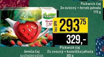 Pickwick čaj 2x ovocný + konvička jahoda 80 g 
