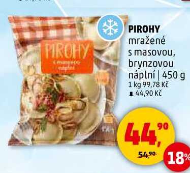 PIROHY mražené s masovou, brynzovou náplní, 450 g 