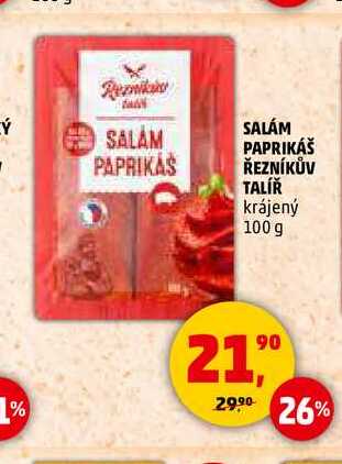 SALÁM PAPRIKÁŠ ŘEZNÍKŮV TALÍŘ, 100 g 