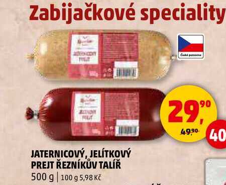 JATERNICOVÝ, JELÍTKOVÝ PREJT ŘEZNÍKŮV TALÍŘ, 500 g
