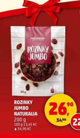 ROZINKY JUMBO NATURALIA, 200 g 