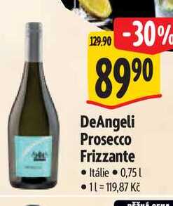 DeAngeli Prosecco Frizzante, 0,75