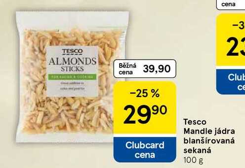 Tesco Mandle jádra blanšírovaná sekaná, 100 g 