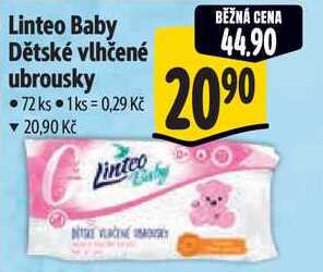 Linteo Baby Dětské vlhčené ubrousky, 72 ks