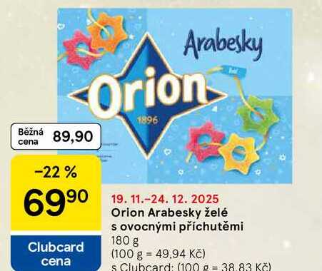 Orion Arabesky želé s ovocnými příchutěmi, 180 g  