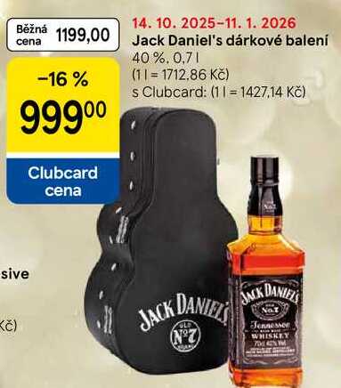 Jack Daniel's dárkové balení 40%, 0,7 l