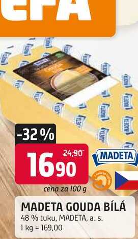 MADETA GOUDA BÍLÁ 48 % tuku, 100g