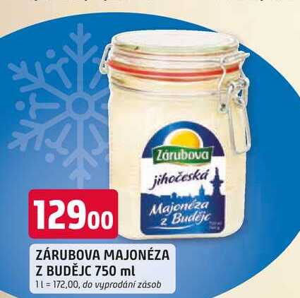 ZÁRUBOVA MAJONÉZA Z BUDĚJC 750 ml