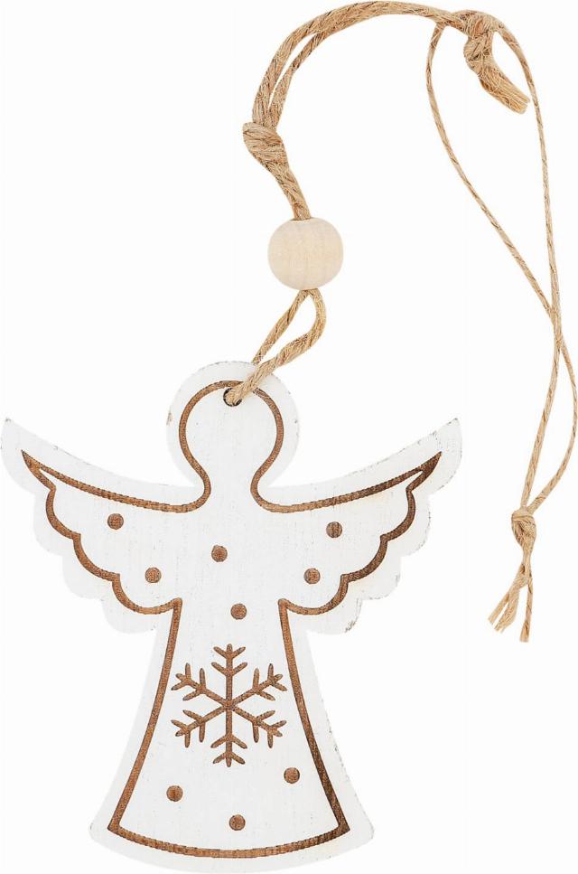 Závěsná dekorace dřevěná bílý mix