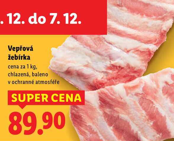 Vepřová žebírka, cena za 1 kg
