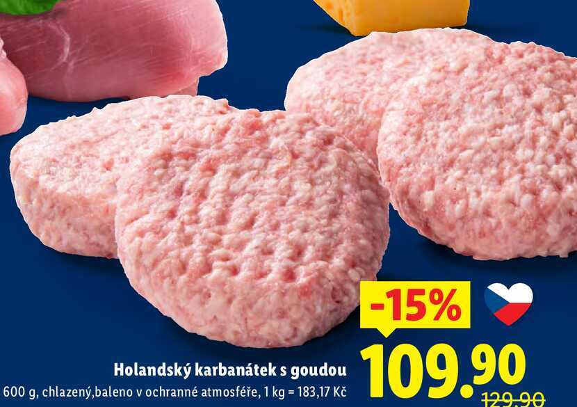 Holandský karbanátek s goudou, 600 g