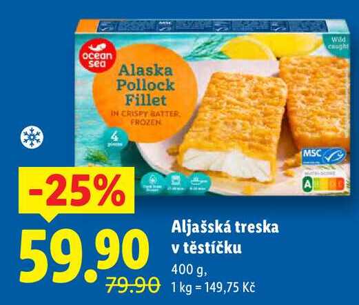 Aljašská treska v těstíčku, 400 g