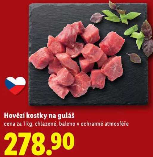Hovězí kostky na guláš, cena za 1 kg