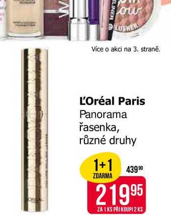 L'Oréal Paris Panorama řasenka, různé druhy