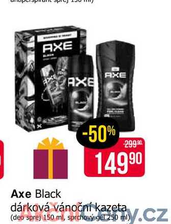 Axe Black dárková vánoční kazeta (deo sprej 150 ml, sprchový gel 250ml)