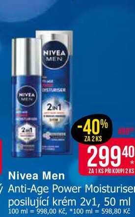 Nivea Men Anti-Age Power Moisturise posilující krém 2v1, 50 ml 