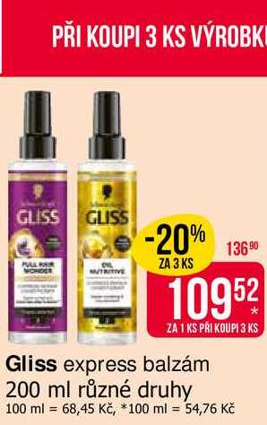 Gliss express balzám 200 ml různé druhy 