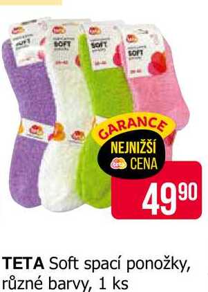 TETA Soft spací ponožky, různé barvy, 1 ks 