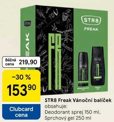 STR8 Freak Vánoční balíček obsahuje: Deodorant sprej 150 ml, Sprchový gel 250 ml
