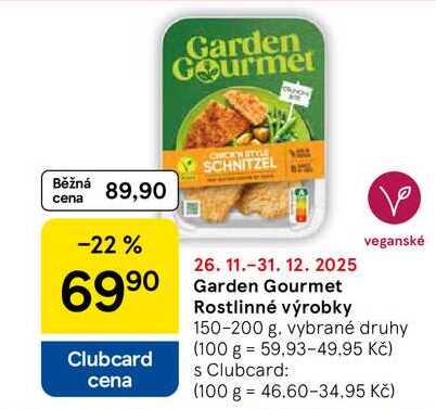 Garden Gourmet Rostlinné výrobky, 150-200 g 