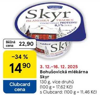 Bohušovická mlékárna Skyr, 130 g, více druhů  