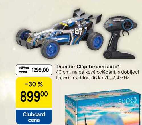 Thunder Clap Terénní auto, 40 cm, na dálkové ovládání, s dobíjecí baterií, rychlost 16 km/h. 2.4 GHz