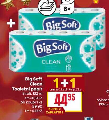 Big Soft Clean Toaletní papír 8 rolí