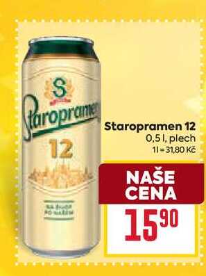Staropramen 12 0,51, plech