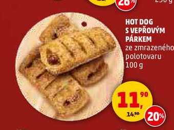 HOT DOG S VEPŘOVÝM PÁRKEM, 100 g
