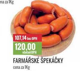 FARMÁŘSKÉ ŠPEKÁČKY cena za 1kg 