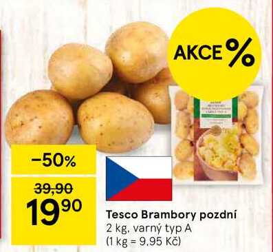 Tesco Brambory pozdní, 2 kg, varný typ A
