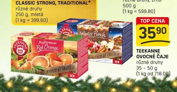 TEEKANNE OVOCNÉ ČAJE různé druhy 35-50 g