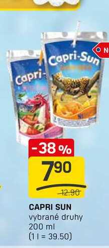 CAPRI SUN vybrané druhy 200 ml