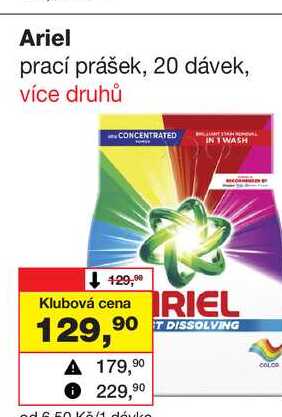 Ariel prací prášek, 20 dávek