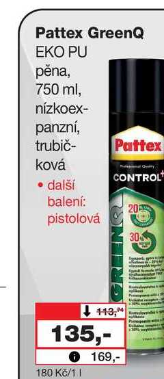 Pattex GreenQ EKO PU pěna, 750 ml