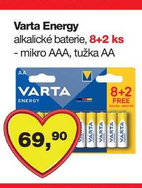 Varta Energy alkalické baterie, 8+2 ks