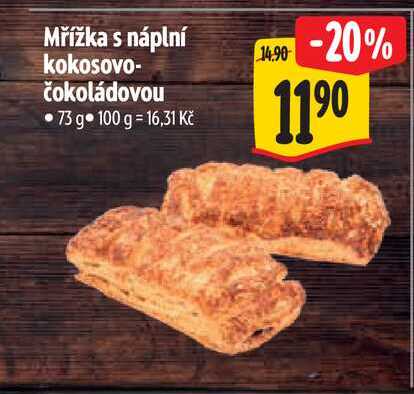 Mřížka s náplní kokosovo - čokoládovou 73 g