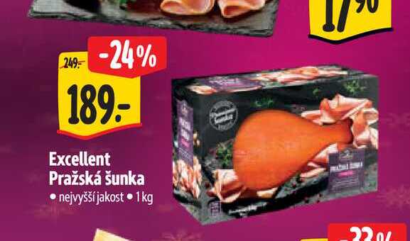   Excellent Pražská šunka 1 kg