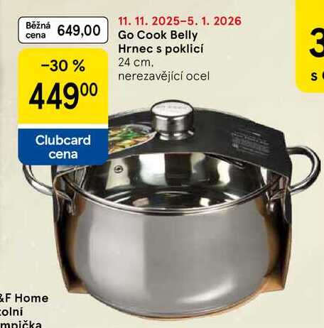 Go Cook Belly Hrnec s poklicí, 24 cm. nerezavějící ocel